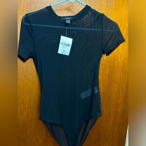 Mesh short sleeve bodysuit